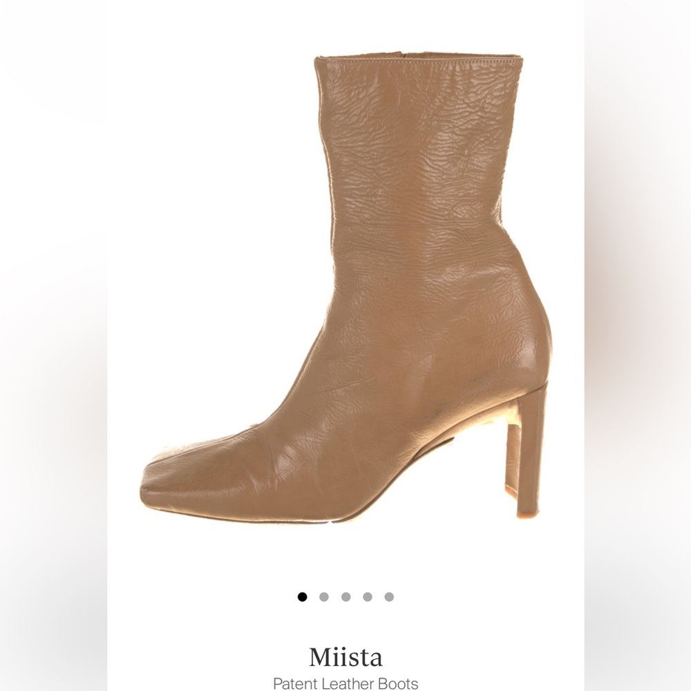 Miista patent leather mid-calf square-toe boots - 38